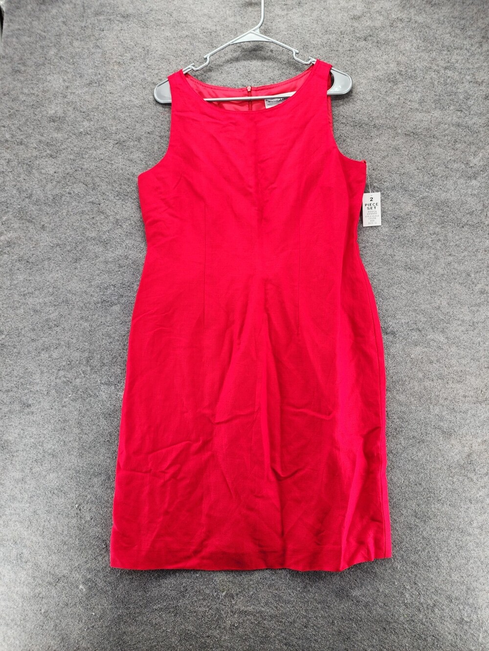 Jessica Howard Dress Womens 12 Sleeveless Red Linen Blend